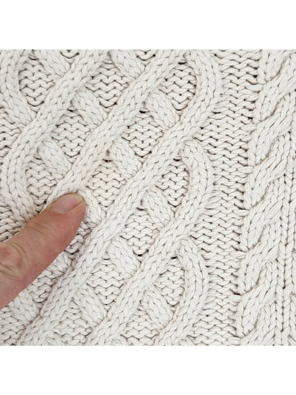 J Crew Sweater Mens Medium Cream Heritage Cotton Cable Knit Crew Neck Fisherman